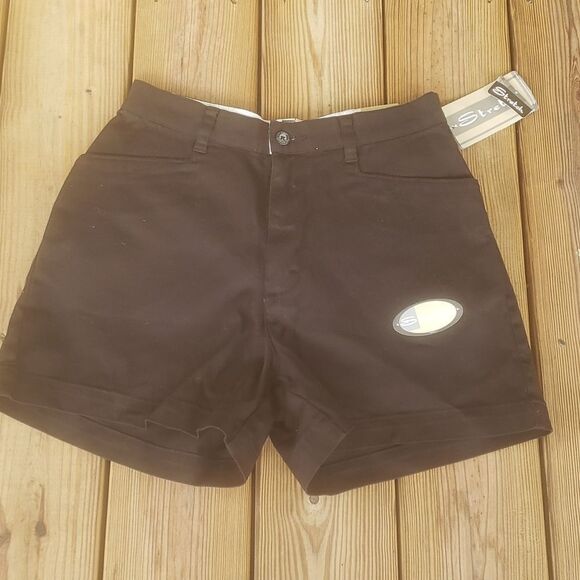 Lee women's black khakis mid rise shorts size 6 NWT - Picture 1 of 11